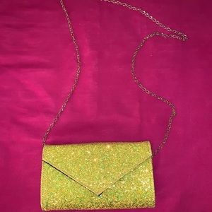 Yellow sparkly purse